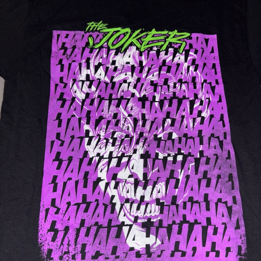 DC Batman Black Tee with Green and Purple Joker Design